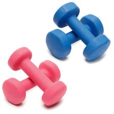 Image of Pair of Dumbbells – Blue or Pink Neoprene Hand Weights Fitness Gym Exercise