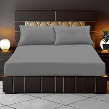 Image of 400TC Egyptian Cotton Fitted Sheet 25cm, 35cm & 40cm Deep Single Double King UK