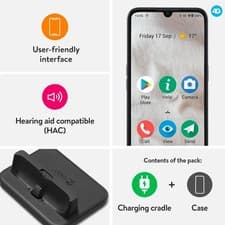 Image of Doro 8100 4G Smartphone for Seniors - Unlocked - with charging Cradle
