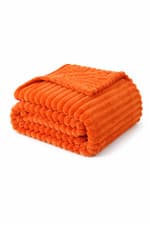 Image of Chunky Throw Cozy Plush Blanket Soft Ribbed Fleece Throw for Sofa Bed Home UK