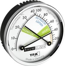 Image of TFA Dostmann Thermo Analogue Thermometer Hygrometer with Metal Ring, Humidity M