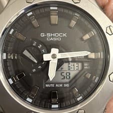 Image of Casio G-Shock Quartz 5611 Gm2100 Black Face Steel Case White Strap BNIB RARE NEW