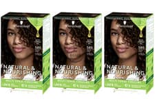 Image of 3 x Schwarzkopf Natural & Nourishing Permanent Hair Colour - 585 Dark Red Brown