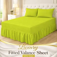 Image of Fitted Valance Sheet Plain Dyed Polycotton Bed Sheet Single,Double,King,Suprking