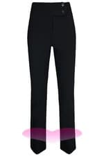 Image of LADIES 31" inch Leg TROUSERS GIRLS BLACK HIGH WAIST STRAIGHT LEG LONG PANTS