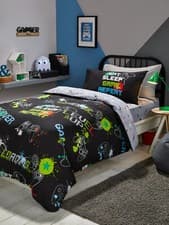Image of Bedlam Game Glow In Dark Children's Reverse Duvet Cover Bedroom Collection Black