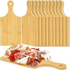 Image of 12 Pack Bamboo Cutting Board with Handle 28 x 13 cm Wooden Chopping Boards Bulk