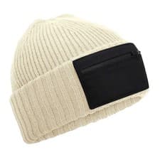 Image of Beechfield Unisex Adult Zip Patch Beanie  BC6978