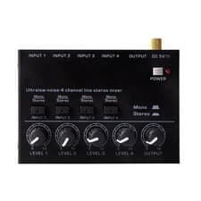 Image of 4 Channel Professional Sound Mixer Ultra Low-Noise Stereo Sound Mixer