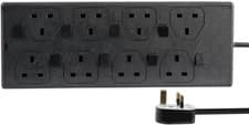 Image of 8 Gang Surge Protected Switched Extension Lead With 2 Meter UK Main Plug Black