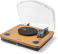 Image of 3-Speed Vinyl Turntable with Built-In Speakers, Bluetooth & USB Output