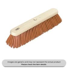 Image of Stiff PVC Broom Head Brown Bristles 1 1/8" 630mm Pack Qty 1