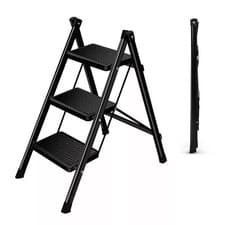 Image of 2 / 3 Step Ladder Folding Portable Compact Heavy Duty Anti-Slip Mat Stool Tool