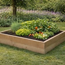 Image of Rough Sawn Raised Bed for Vegetables,Flowers, Herbs - Various Sizes