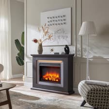 Image of Electric Fireplace Suite 39in LED Flame Effect 2kW Heater Remote Control Oak