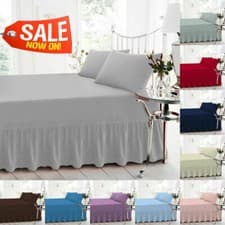 Image of Extra Deep Valance Fitted Sheet Poly-Cotton Bed Sheet Single Double & Super King