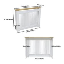 Image of Premium Large 92CM Tall Radiator Cover Bar Wall Cabinet MDF Grill Shelf Guard XL