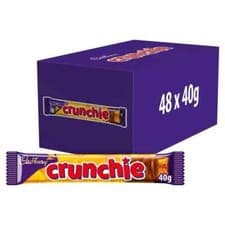 Image of Cadbury Crunchie Chocolate Bar 40g Honeycomb Centre  48x40g full box