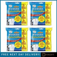 Image of 12 x HANGING WARDROBE DEHUMIDIFIER BAGS DAMP MOULD MOISTURE MILDEW CONDENSATION