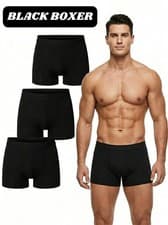 Image of 12 PACK 3,6 MENS BLACK BOXER SHORTS BRIEFS COMFORT FIT JERSEY UNDERWEAR PANTS