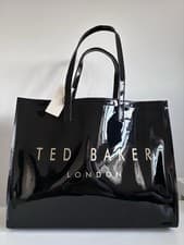 Image of Ted Baker Abbycon Branded Icon Tote Bag black large uni school work