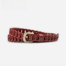 Image of New Women Regenerated Leather Fashion Skinny Waist Belt Simple Buckle Adjustable