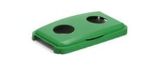 Image of Durable 60L Hinged Bin Lid ECO Green | Two Holes for Cans/Bottles | DURABIN