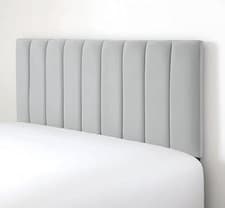 Image of Headboard Plush Fabric Padded Lined Elegant design Divan Bed Bedroom Furniture