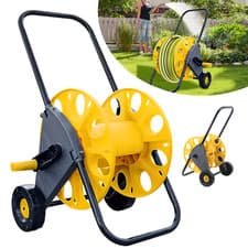 Image of Garden Hose Reel Trolley Portable Water Pipe Free Standing Hose Cart Holder