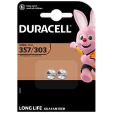 Image of Duracell 303/357 SR44W Button Cell Batteries x 2 **Long Expiry**