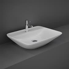 Image of RAK Variant Rectangular Countertop Wash Basin 550mm 1 Tap Hole Alpine White
