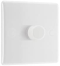 Image of BG Electrical Intelligent Single Wall Dimmer Switch 2 Way Round Edge Nexus 800