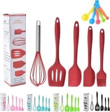 Image of 5 Piece Non-Stick Rubber Spatula Set with Stainless Steel Core - Heat-Resistant