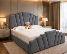 Image of Ottoman Bed Frame Gas Lift Storage Orthopedic Mattress Double & King Size