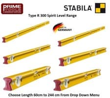 Image of Stabila R-Type 300 Professional Spirit Level 3 Vial Choose 60cm - 244cm