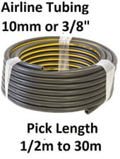 Image of 10mm or 3/8" Air Line Rubber Hose 20 Bar Working Pressure Tube Tubing Airline