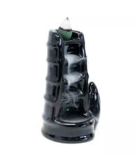Image of Bamboo Backflow Burner Waterfall Relaxing Ceramic Incense Cone Burner Ornament