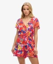 Image of Superdry Womens Short Sleeve Beach Playsuit