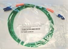 Image of 4.5m 15ft OM3 Fibre Cable Compact Pro-slide Duplex Patch Lead LC LC LSZH GREEN
