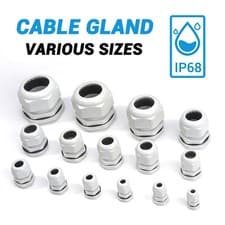 Image of Cable Gland Nut IP68 Waterproof Grey White Nylon Compression M8/10/12/14/16-63