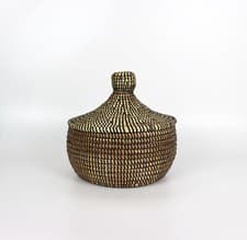 Image of Black Woven Storage Basket