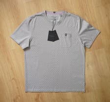 Image of New Ted Baker S/S Grey Geo Print Crew Neck T-Shirt Size 4 (Large) RRP £49