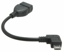 Image of Micro USB OTG Adapter Right Angle Male to USB A Female Cable