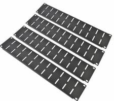 Image of Rack Panel 19" 2U Vent Type - Black Finish & Strengthening Flange - Pack of 4