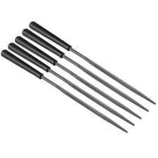 Image of 5pack Second Cut Steel Triangular Needle File with Plastic Handle 3mmx140mm