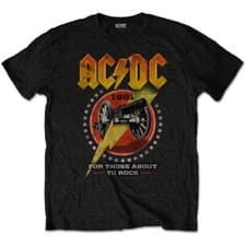 Image of AC/DC For Those About To Rock 81 Black T-Shirt OFFICIAL