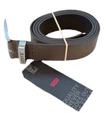 Image of Levis Hebron Dark Brown Leather Belt Mens Size W36 100cm New