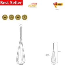 Image of Traditional 25.5cm Stainless Steel Balloon Whisk - Ideal for Whisking & Stirring