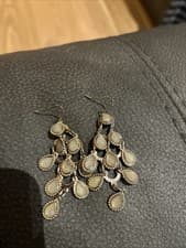 Image of Accessorize Faceted Stone Dangle Earrings