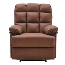 Image of MANUAL LEATHER RECLINER ARMCHAIR SOFA HOME LOUNGE CHAIR CINEMA WITH FOOTREST